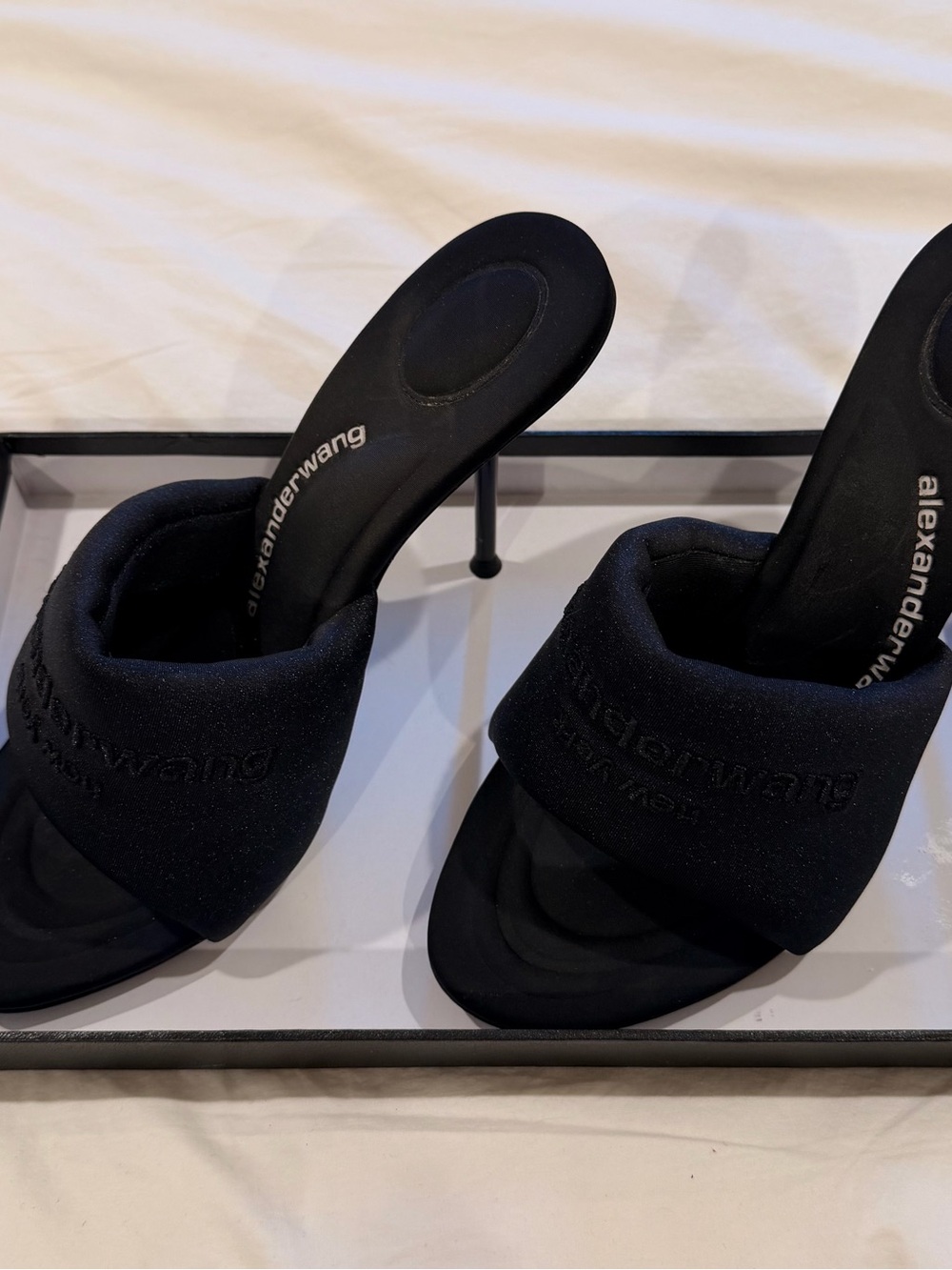 Alexander Wang Black Padded Slide Stiletto Heels